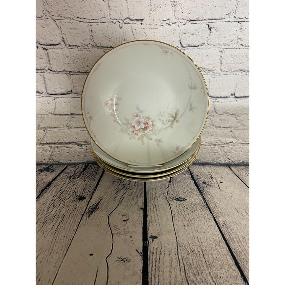 Vintage Legendary By Noritake Shrewsbury 3490‎ Soup Bowls 7.5" Floral Set of 4